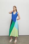 Warehouse Pique Colourblock Sleeveless Midi Dress thumbnail 1