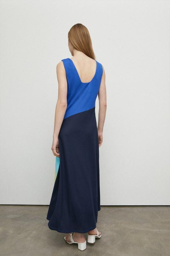 Warehouse Pique Colourblock Sleeveless Midi Dress 3