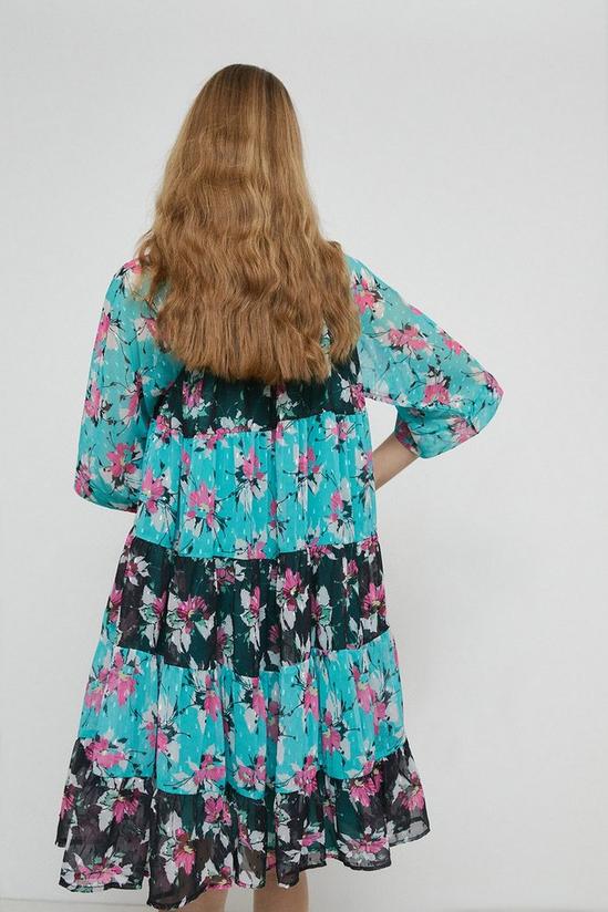Warehouse Mini Tiered Smock Dress In Mix Floral 3