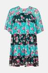 Warehouse Mini Tiered Smock Dress In Mix Floral thumbnail 4