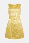 Warehouse 60s Floral Jacquard Belted Shift Mini Dress thumbnail 4