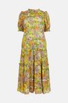 Warehouse Plus Size Floral Sparkle Frill Tiered Midi Dress thumbnail 4