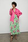 Warehouse Satin Slip Skirt In Floral thumbnail 1