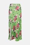 Warehouse Satin Slip Skirt In Floral thumbnail 4