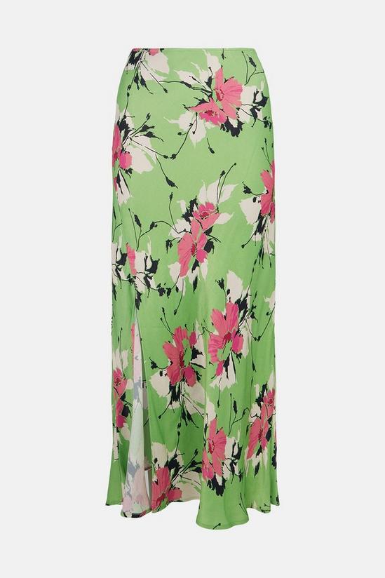Warehouse Satin Slip Skirt In Floral 4