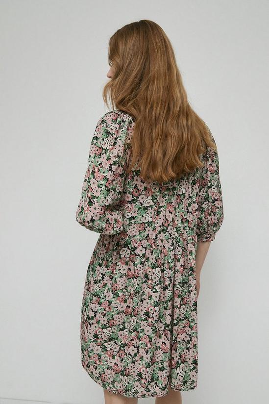 Warehouse Floral Button Front Mini Smock Dress 3