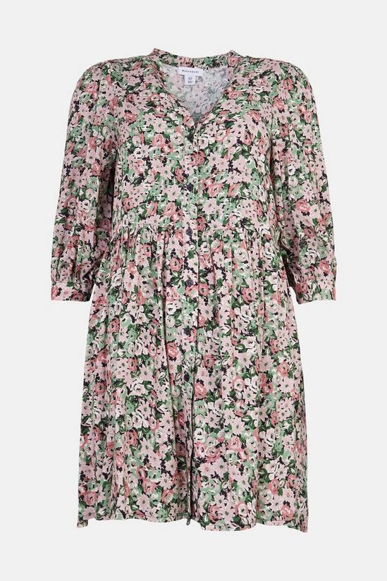 Warehouse Floral Button Front Mini Smock Dress 4