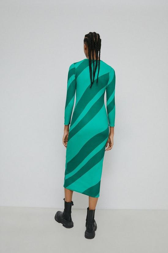 Warehouse Petite Diagonal Stripe Midi Dress 3