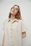 Warehouse Linen Mix Half Placket Midi Shirt Dress thumbnail 2