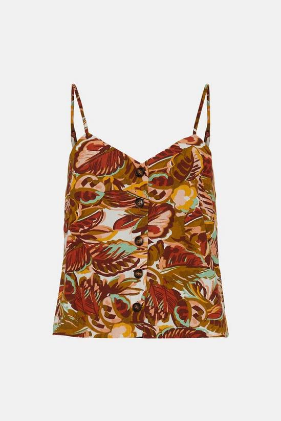Warehouse Linen Mix Printed Button Front Cami 4