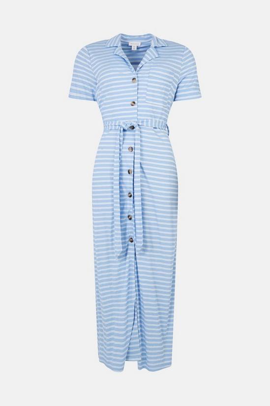 Warehouse Striped Pique Resort Belted Shirt Dress 4