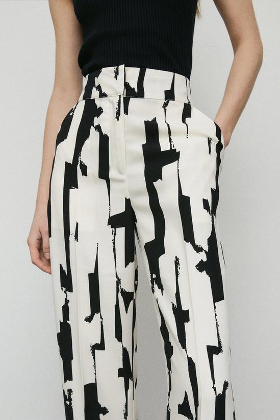 Warehouse Abstract Print Satin Crepe Wide Leg Trouser 2