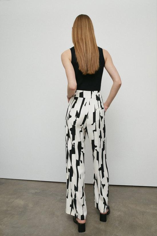 Warehouse Abstract Print Satin Crepe Wide Leg Trouser 3