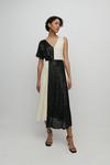 Warehouse Colourblock Sequin Midi Dress thumbnail 1