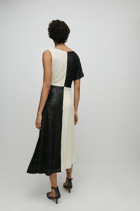 Warehouse Colourblock Sequin Midi Dress 3