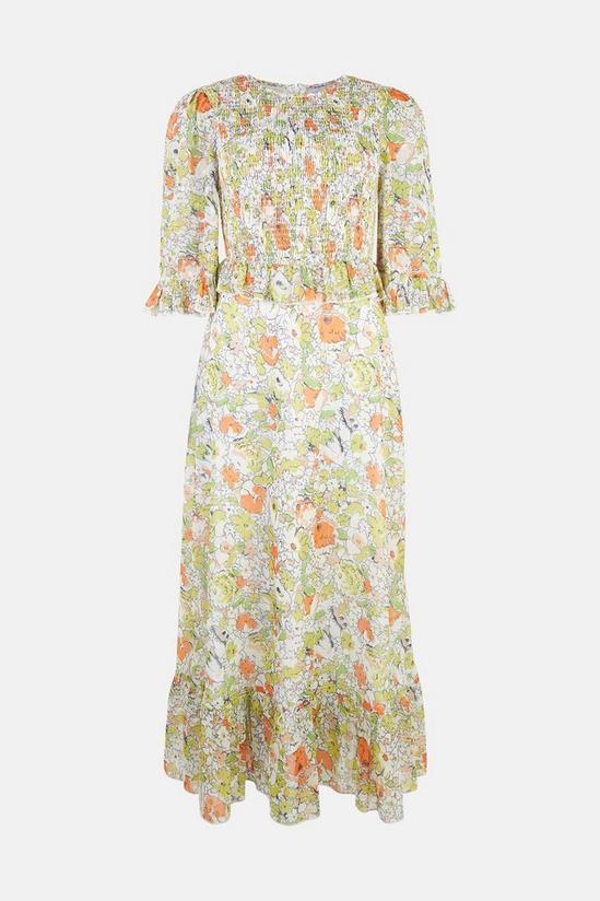 Warehouse Sparkle Shirred Bodice Maxi Dress In Floral 4