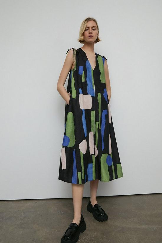 Warehouse Petite Texture Sleeveless Midi Dress 2