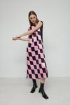 Warehouse Petite Satin Colour Block Printed Midi Dress thumbnail 1