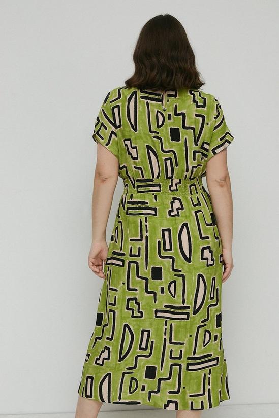 Warehouse Plus Size Short Sleeve Shirred Waist Midi Dress 3