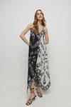 Warehouse Strappy Cami Maxi Dress In Scarf Print thumbnail 1