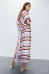 Warehouse Satin Puff Sleeve Stripe Midi Dress thumbnail 5