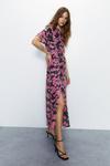 Warehouse Printed Sequin Ruched Side Midi Dress thumbnail 3