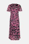 Warehouse Printed Sequin Ruched Side Midi Dress thumbnail 4