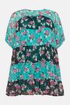 Warehouse Plus Size Mini Tiered Smock Dress In Mix Floral thumbnail 4