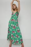 Warehouse Petite Strappy Wrap Maxi Dress In Floral thumbnail 1