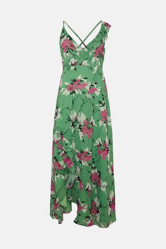 Warehouse Petite Strappy Wrap Maxi Dress In Floral 4