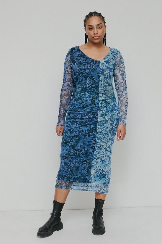 Warehouse Jemma Lewis X Wh Plus Size Marble Spliced Dress 1