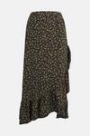 Warehouse Midi Wrap Skirt With Frill In Floral thumbnail 4
