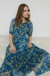 Warehouse Short Sleeve Pleated Midi Shirt Dress Floral thumbnail 2
