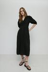 Warehouse Lace Embroidery Button Front Midi Dress thumbnail 1
