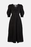 Warehouse Lace Embroidery Button Front Midi Dress thumbnail 4