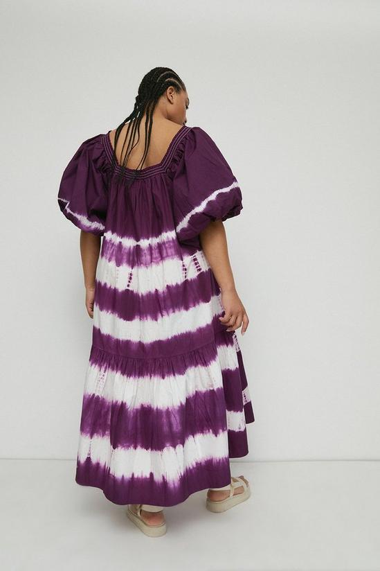 Warehouse Plus Size Tie Dye Cotton Square Neck Midi Dress 3