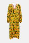 Warehouse Plus Size V Neck Trim Maxi Dress In Floral thumbnail 4