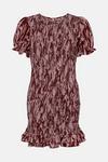 Warehouse Shirred Mini Dress In Print thumbnail 4