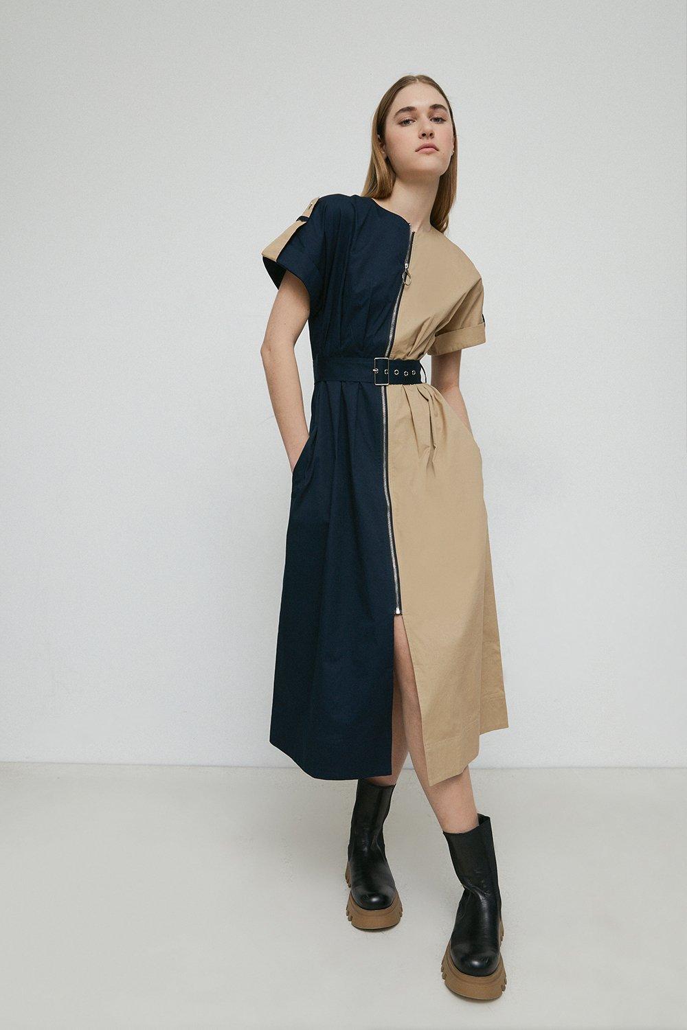 Warehouse colour block store dress