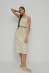 Warehouse Twill Pocket Detail Belted Midi Skirt thumbnail 1