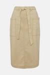 Warehouse Twill Pocket Detail Belted Midi Skirt thumbnail 4