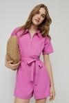 Warehouse Twill Zip Front Belted Playsuit thumbnail 1