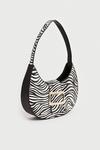 Warehouse Zebra Buckle Detail Shoulder Bag thumbnail 2