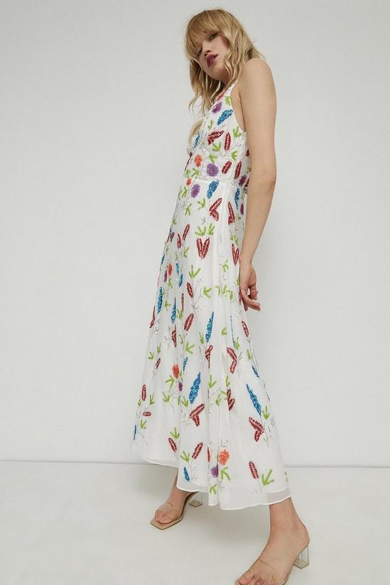 Warehouse Embellished Floral Midi Dress 5