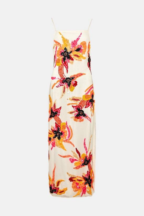 Warehouse Petite Embellished Floral Midi Slip Dress 4