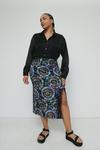Warehouse Plus Size Printed Lace Trim Midi Skirt thumbnail 1