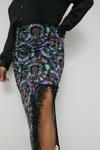 Warehouse Plus Size Printed Lace Trim Midi Skirt thumbnail 2