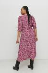 Warehouse Plus Size Shirred Cuff Midi Dress In Floral thumbnail 3