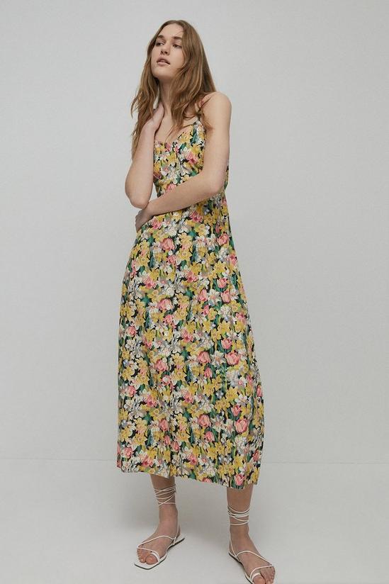 Warehouse Floral Button Through Cami Midi Dress 1