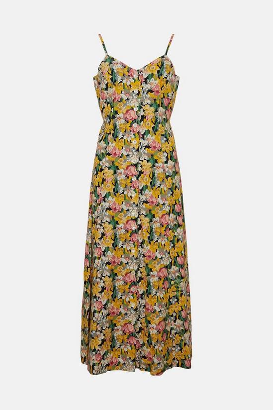 Warehouse Petite Floral Button Through Cami Midi Dress 4